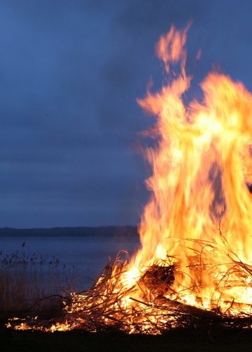 fire, bonfire, night