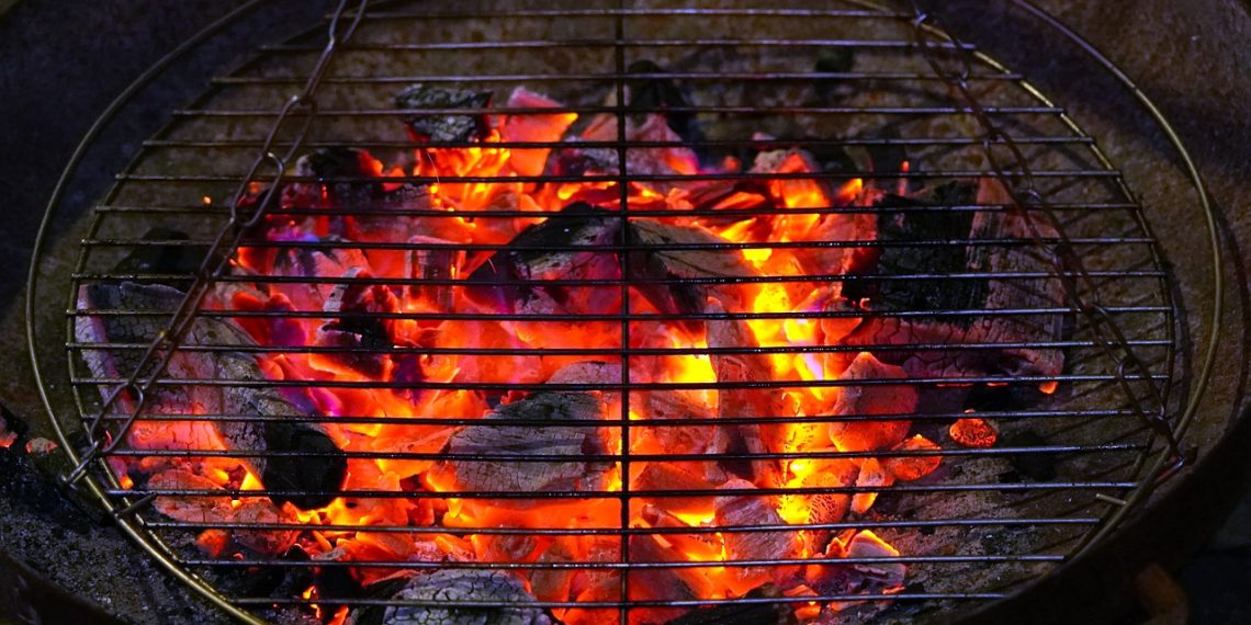 grill, charcoal, fire