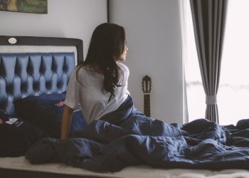 relaxed, woman, bedroom