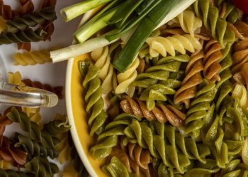 scallions, pasta, meal