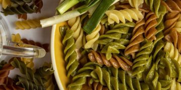 scallions, pasta, meal